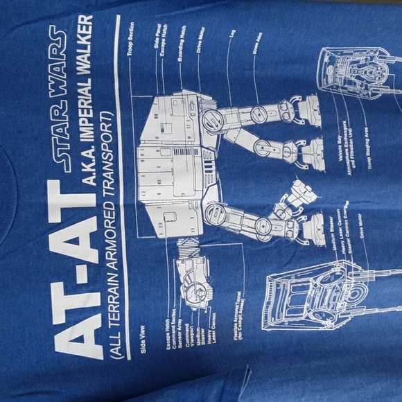 STAR WARS AT-AT Imperial Walker Schematics T-Shirt Large - Picture 2 of 6